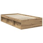 vidaXL Cadre de lit Chêne artisan 100 x 200 cm Bois de pin massif