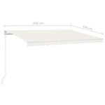 vidaXL Auvent manuel rétractable 450x350 cm Crème