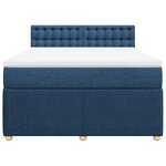vidaXL Sommier à lattes de lit avec matelas Bleu 140x200 cm Tissu