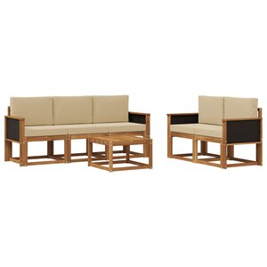 vidaXL Ensemble de canapés d'extérieur 6 pc Naturel