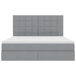 vidaXL Lit de rangement LED avec matelas Gris clair 160 x 200 cm Tissu