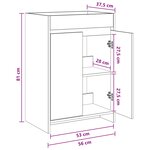 vidaXL Meuble sous lavabo de salle de bain Chêne noir