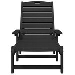 vidaXL Chaises longues 2 Pièces Noir 162x53x98 5 cm HDPE