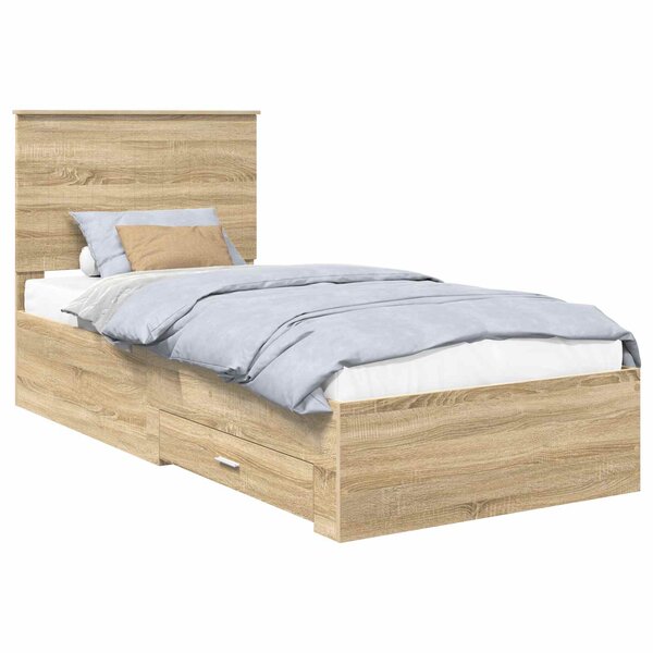 vidaXL Cadre de lit Chêne Sonoma 90 x 190 cm Bois d'ingénierie