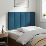 vidaXL Coussin de tête de lit Hanko bleu 80 cm velours