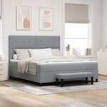vidaXL Lit à ressorts avec tête de lit Gris clair 180 x 200 cm tissu