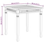 vidaXL Table à dîner de jardin 80x80x80 cm Bois de teck solide