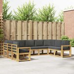 vidaXL Ensemble de canapés d'extérieur 9 pc Blanc et anthracite