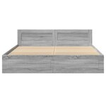 vidaXL Cadre de lit et tête de lit sans matelas sonoma gris 180x200 cm