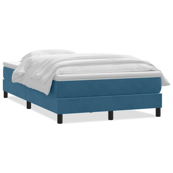 vidaXL Sommier à lattes de lit et matelas bleu foncé 120x210cm velours