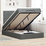 vidaXL Cadre de lit ottoman avec matelas gris foncé 120x200cm tissu