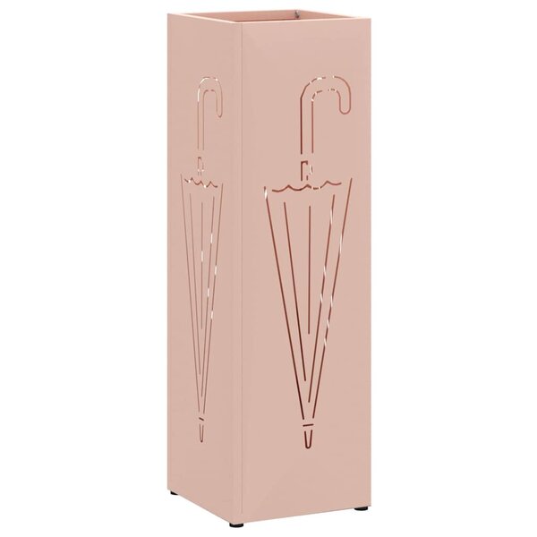vidaXL Porte-parapluie Rose 15 5 x 15 5 x 49 cm Acier