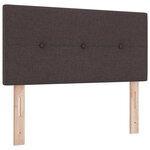 vidaXL Lit à ressorts avec coussin Marron foncé 90 x 190 cm tissu