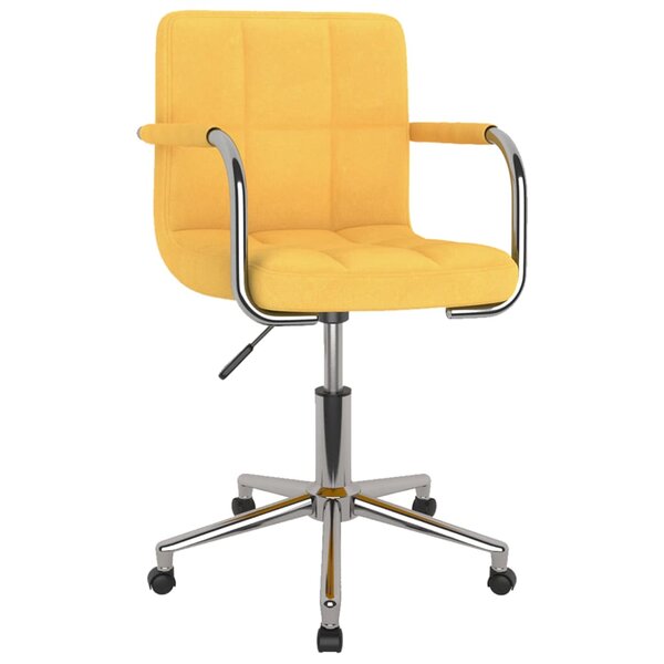 vidaXL Chaise pivotante de bureau Jaune moutarde Tissu