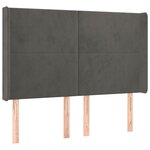 vidaXL Tête de lit à LED Gris foncé 147x16x118/128 cm Velours
