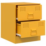 vidaXL Tables de chevet 2 Pièces jaune 34 5x39x44 cm acier