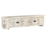 vidaXL Meuble TV Blanc 140x30x35 cm Bois massif de manguier
