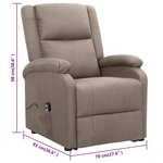 vidaXL Fauteuil Taupe Tissu
