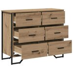 vidaXL Commode chêne artisanal 91 x 35.5 x 74.5 cm Bois d'ingénierie