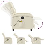 vidaXL Fauteuil de massage inclinable crème similicuir