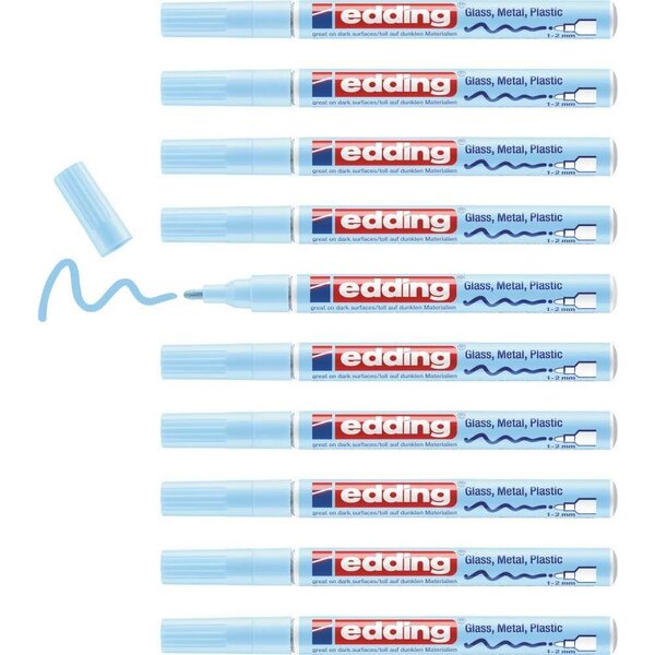 Marqueur Peinture brillante 751 Bleu Pastel Pointe Ronde 1-2 mm x 10 EDDING