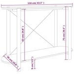 vidaXL Table console Blanc 110x38x75 cm Bois d'ingénierie