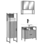 vidaXL Ensemble de meubles de salle de bain 3 Pièces Sonoma gris