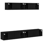 vidaXL Ensemble meuble TV 4 Pièces Chêne noir 100 x 30 x 30 cm