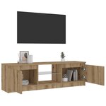 vidaXL Meuble TV avec lumières LED chêne artisanal bois d'ingénierie
