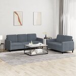 vidaXL Ensemble de canapés 2 Pièces gris foncé velours