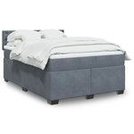 vidaXL Sommier à lattes de lit et matelas Gris foncé 140x200cm Velours