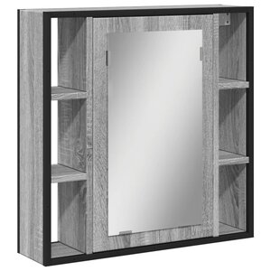 vidaXL Armoire à miroir de salle de bain sonoma gris bois d’ingénierie
