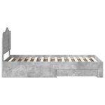 vidaXL Cadre de lit Gris béton 100 x 200 cm Bois d'ingénierie