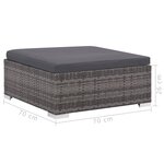 vidaXL Salon de jardin 6 Pièces avec coussins résine tressée gris