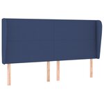 vidaXL Tête de lit avec oreilles Bleu 203x23x118/128 cm Tissu