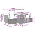 vidaXL Ensemble de canapé de jardin 7 pièces avec coussins beige poly rattan