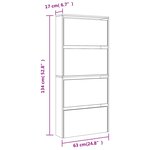 vidaXL Armoire à chaussures miroir 4 niveaux chêne marron 63x17x134 cm