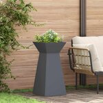 vidaXL Jardinières en colonne   2 Pièces avec bol anthracite  35x35x73 cm en acier.
