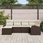 vidaXL Ensemble de canapé de jardin 6 Pièces Marron Poly rotin