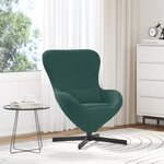 Fauteuil œuf vidaXL en velours vert foncé