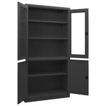 Armoire de bureau design typique avec 3 étagères réglables 90 x 40 x 180 cm en acier anthracite 02_0046809