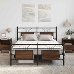 vidaXL Cadre de lit sans matelas chêne marron 140x200 cm