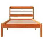 vidaXL Cadre de lit et tête de lit sans matelas cire marron 100x200 cm