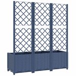 vidaXL Jardinière avec treillis bleu gris 120x40x136 cm PP