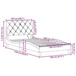 vidaXL Cadre de lit avec LED sans matelas marron foncé 100x200cm tissu