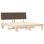 vidaXL Cadre de lit avec tête de lit rembourrée Taupe 180 x 200 cm