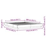 vidaXL Cadre de lit avec lumières LED chêne fumé 150x200 cm