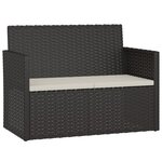 vidaXL Mobilier d'extérieur 4 Pièces avec coussins Résine tressée Noir