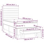 vidaXL Sommier à lattes de lit avec matelas Gris foncé 100x200cm Tissu