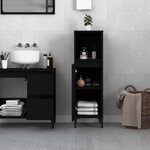 vidaXL Armoire de salle de bain noir 30x30x100 cm bois d'ingénierie